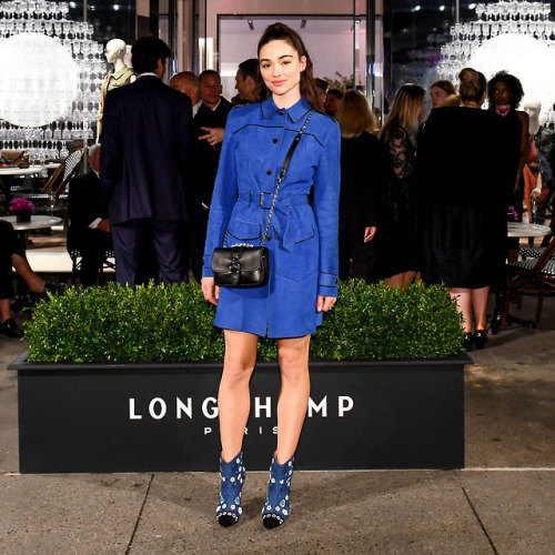 stellina-4ever:Crystal Reed attends the opening of Longchamp Fifth Avenue Flagship at Longchamp on M
