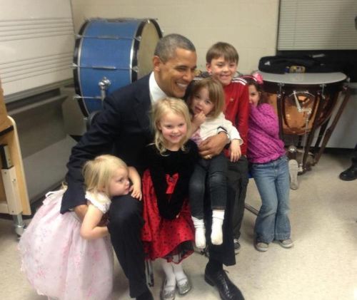 dripping-adorableness:  libsandlace:  President Obama with some of the siblings of the Sandy Hook Elementary victims.  This man is beyond amazing. Look at their faces  