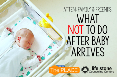 <p><b>What Not to do After Baby Arrives</b></p><p>Fox13′s The PLACE with <a href="http://t.umblr.com/redirect?z=http%3A%2F%2Fwww.anastasiapollock.com&t=Y2FhOGU0M2Y1NzI2NDYyYzIyMmIxMTY5ZmI1MjI1MDdkZjZjYmNmYywwMmhqb2FWVA%3D%3D&p=&m=0">Anastasia Pollock, LCMHC</a></p><p>The birth of a baby is such an exciting time for parents and their loved
 ones. Although many of those loved ones have good intentions to be 
helpful, sometimes their well-meaning intents end up causing new parents
 more stress. Here are some of the DONT`S and INSTEADS so you can 
provide help and support that is actually beneficial to the new family.<a href="http://fox13now.com/2017/08/14/what-not-to-do-after-baby-arrives/"> Watch Now</a></p>