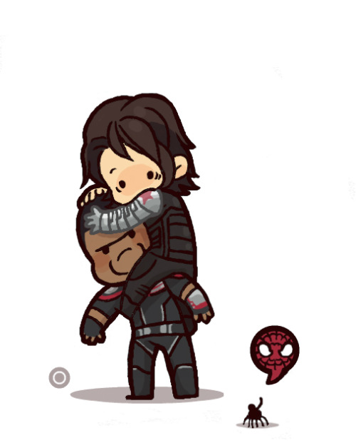 thegirlinthebyakko: @angiehaleang asked for Bucky being afraid of spiders :3 Spider-man’s