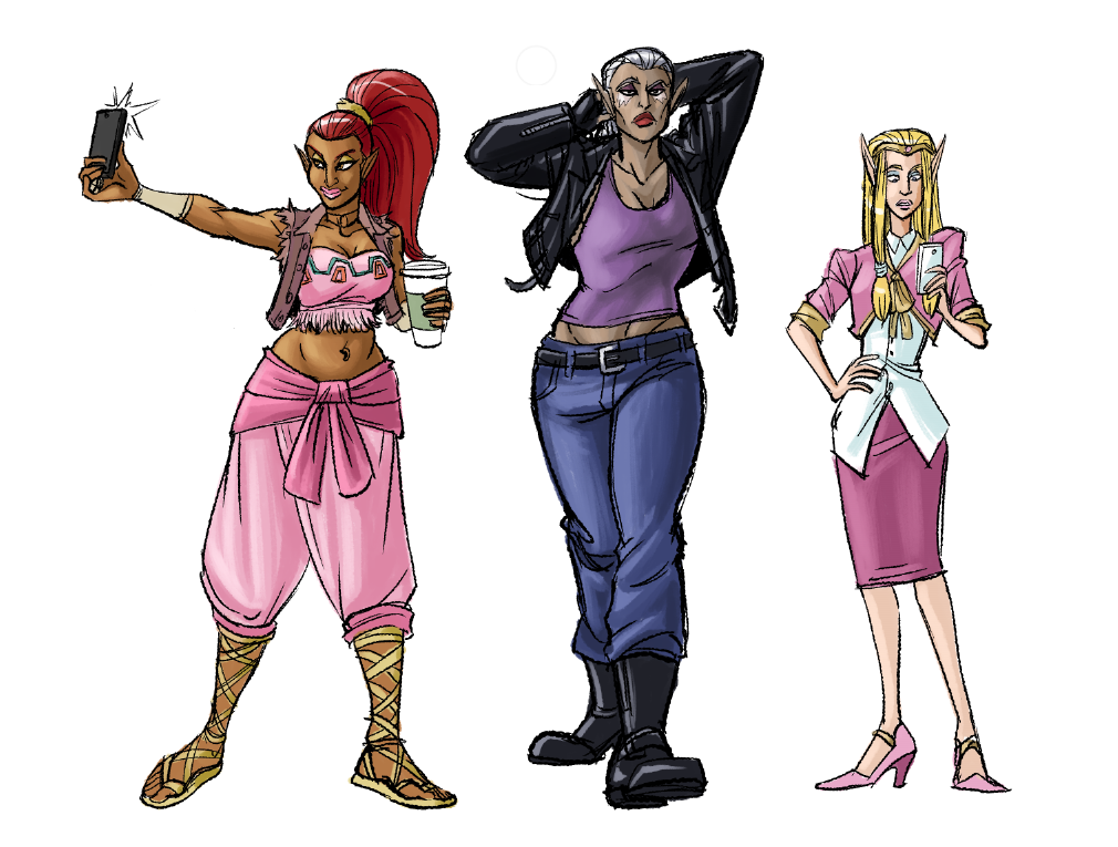 coelasquid:  Folks were digging the casual Friday garb I put these Zelda ladies in