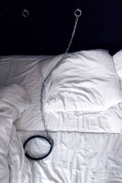 See now you&rsquo;ll sleep so much better with your collar locked on and chained to the bed