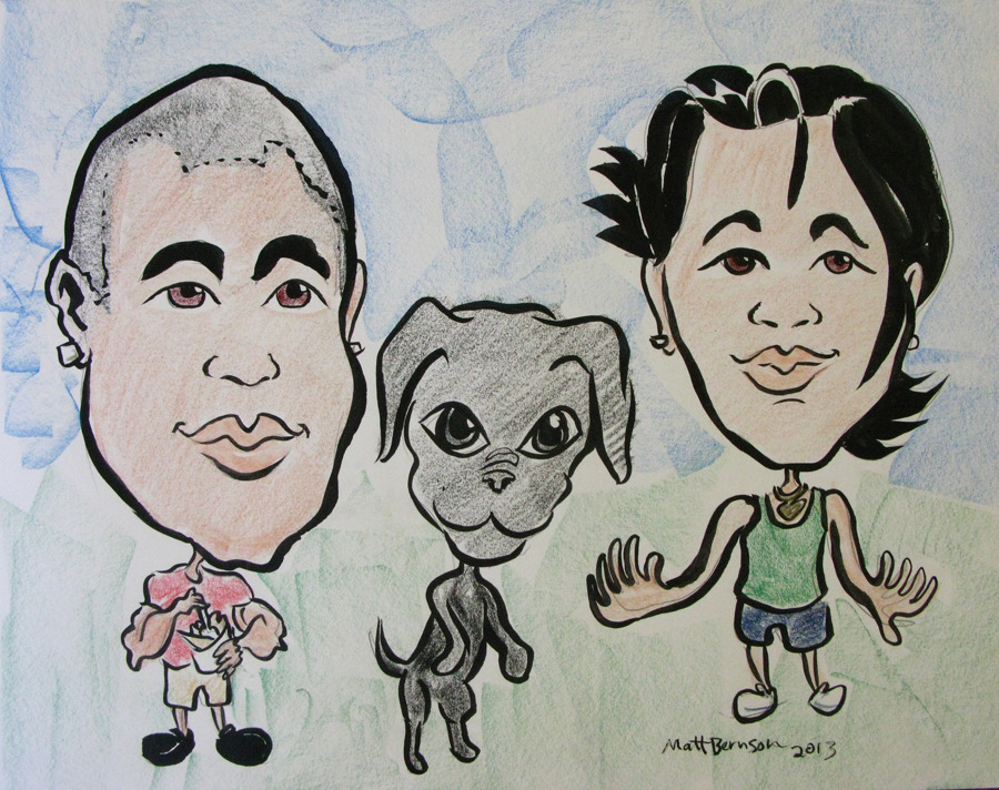 Caricatures done by Matt Bernson at Dairy Delight in Malden, MA.    Best place