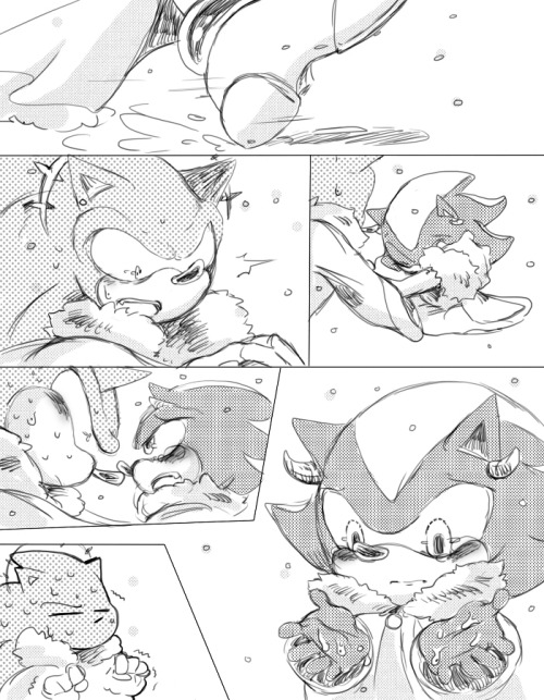 ku-sonicart:  MOSTER HEDGEHOG: ANGELS X DEMONS  Mini comic: “I want to show you what is snow“  SonicXBaby Shadow (MXR).