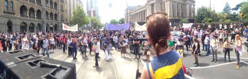 Hundreds of anti-racists hit the streets of Melbourne today to stop a pro-Trump rally of neo-Nazis f