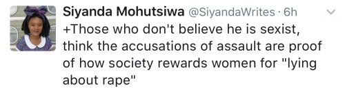 yayfeminism:Siyanda Mohutsiwa on the rise of the alt-right.[Screenshots of a series of tweets fr