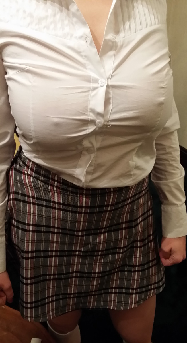 &ldquo;I need a new school uniform&hellip; my tits are getting way too big