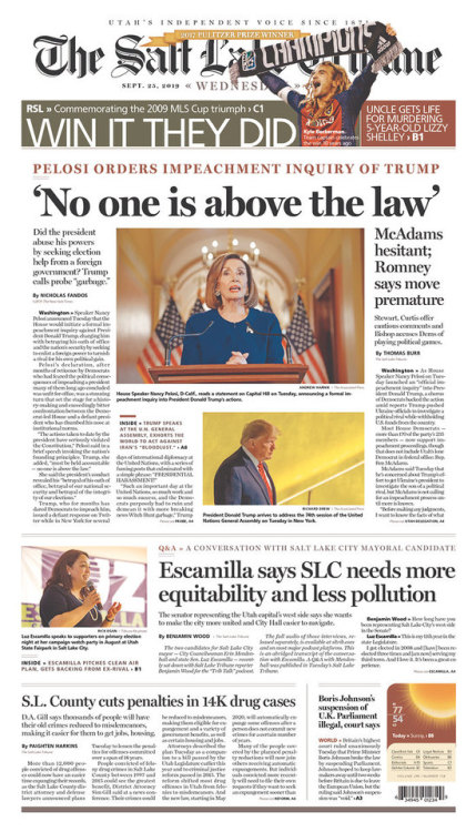 ‘It’s on’: How newspapers around the world covered Pelosi’s launch of impeac