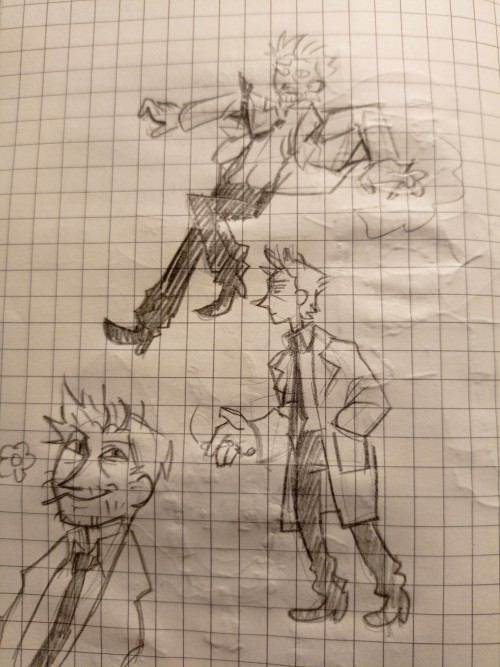Doodles Of Magic Man On Paper, Cuz School Eats My Free Time