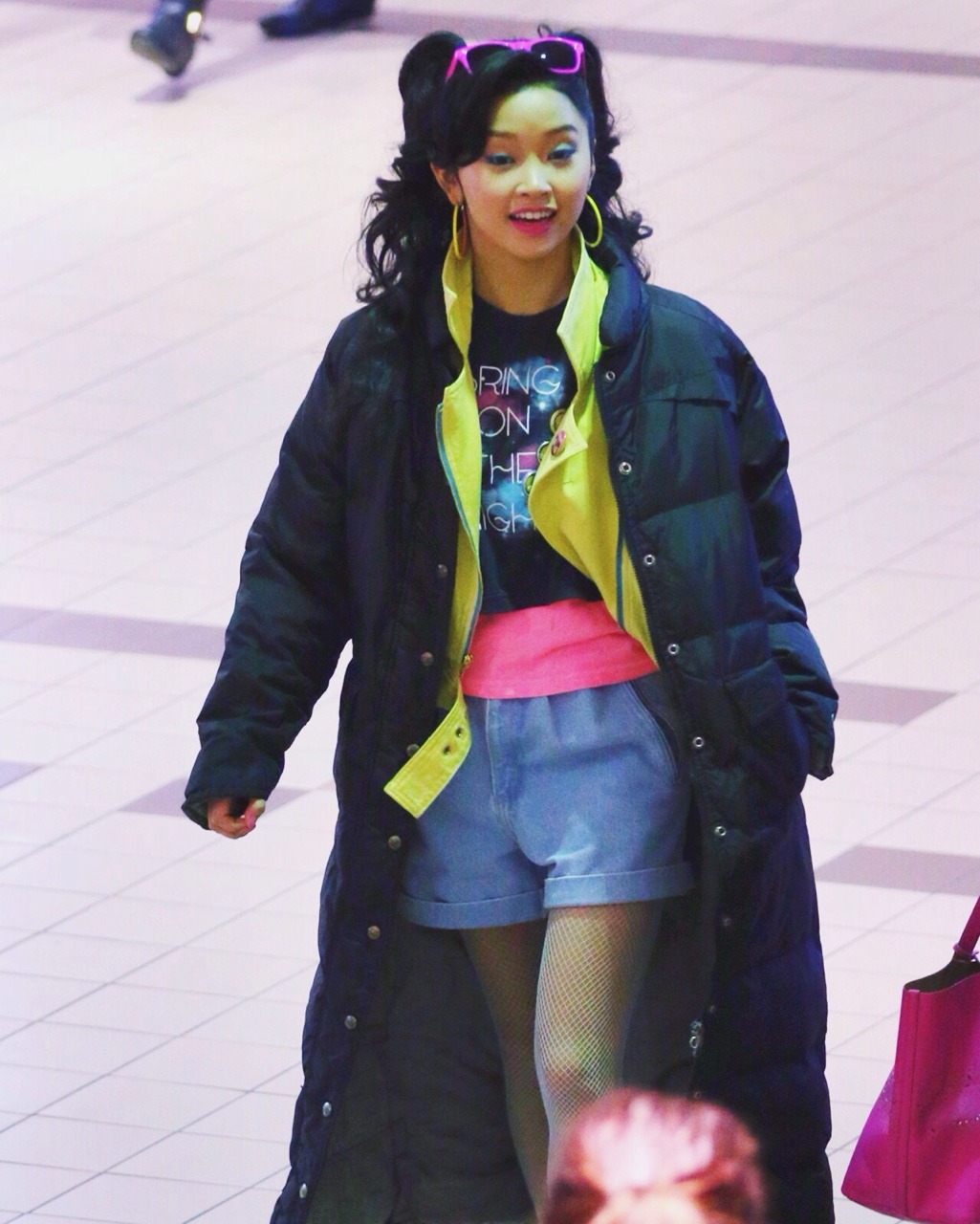 wutangxkitty:  snorlaxatives:  lana condor as jubilee on set of x-men apocalypse