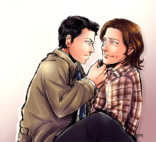 sassypancakes: Sastiel Secret Santa Exchange for saminsnow, who prompted:  cuddling with hair braid