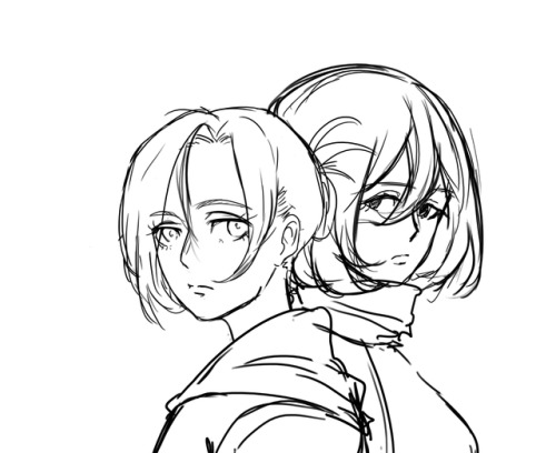 sa-tou: Annie and Mikasa, just a wip will adult photos