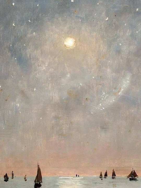 die-rosastrasse:The way this artist paints the sky 🌙✨Alfred StevensBelgian, 1823-1906