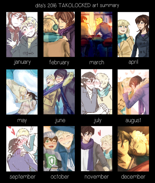 My art summaries for this year! Including a separate one with takolocked (even if a number of them a