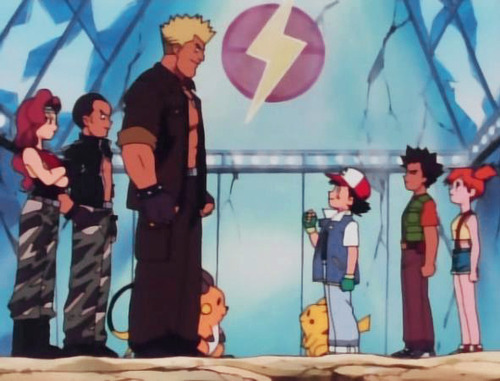 granbull:  can we just talk for a minute about the fact that Lt. Surge is an 8 foot tall monster of a person?!  he doesn’t even need a raichu he could just punch your pokemon in the face and it would probably die 