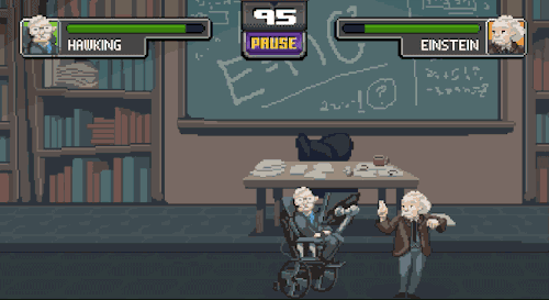 freegameplanet:Science Kombat is a thoroughly ridiculous fighting game, that features everybody’s favourite scientists, from Marie Curie to Steven Hawking, duking it in a tournament where the winner gets to take on science’s biggest nemesis – God.