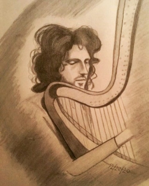 obsessivelollipoplalala:I wanted to do a soft sketch of the bearded harp boi but he kind of looks li