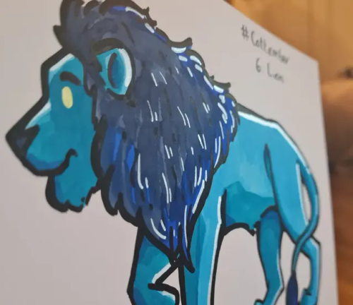 #cattember Day 6 - Lion! I Wasn't Sure How I Was Going To Use My Limited Colours To Draw This Guy, But