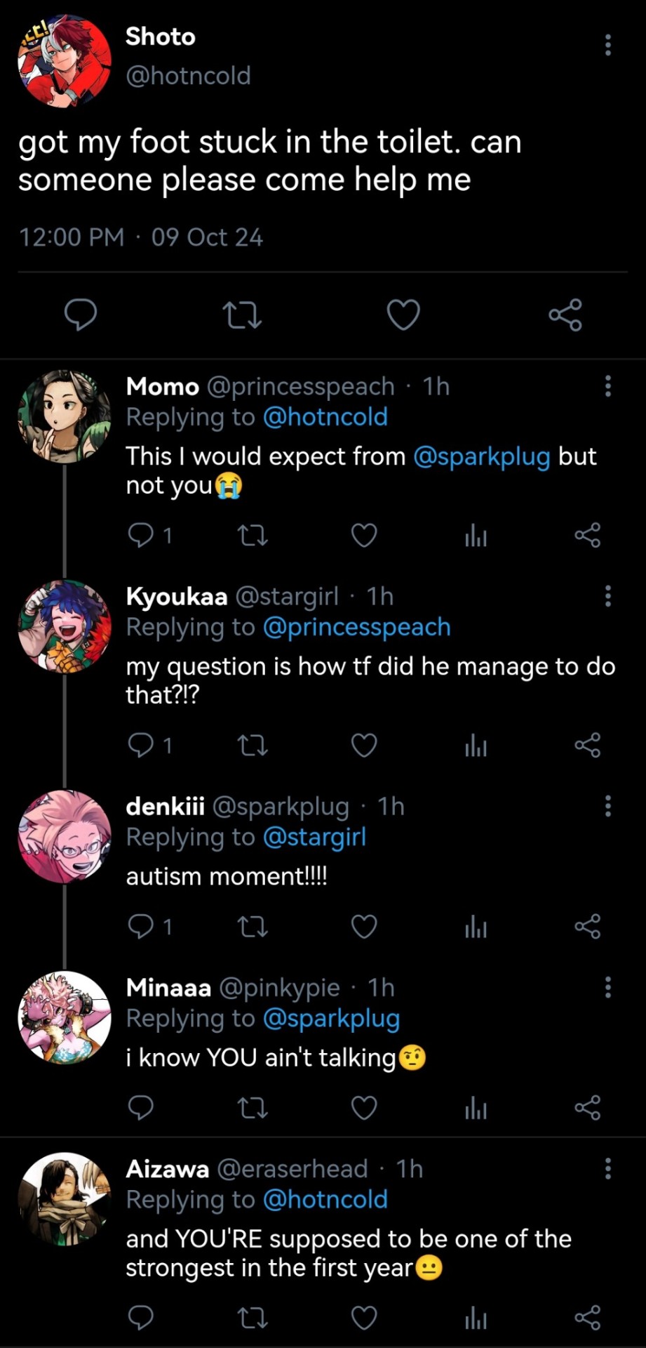Was In A Little Bit Of A Creative Slump But Here's MHA Tweets Part 3