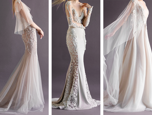 jeankd:   Fashion! Put It All On Me ➝  Paolo Sebastian f/w 2014-15  I want the 1st one in the second row in all black with emerald green and onyx stones for my wedding dress. 