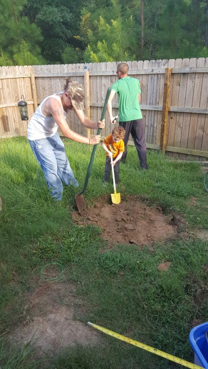 Digging a hole for momma. This fire pit is one step closer. I&rsquo;m getting so excited