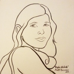 Portrait of my daughter, Kaylee-Michelle. Ink on paper. #mattbernson