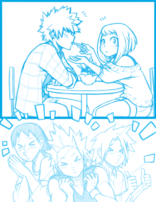 drizzydoodles: kacchako date pt. 2 featuring very supportive friends.