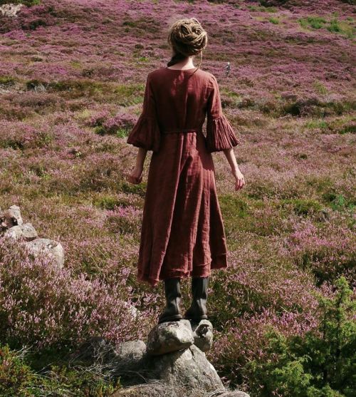 Photograph of Olivia @blackbirdandgoose wearing our Zinnia Dress in rust.  #sistersoftheblackmoon #s