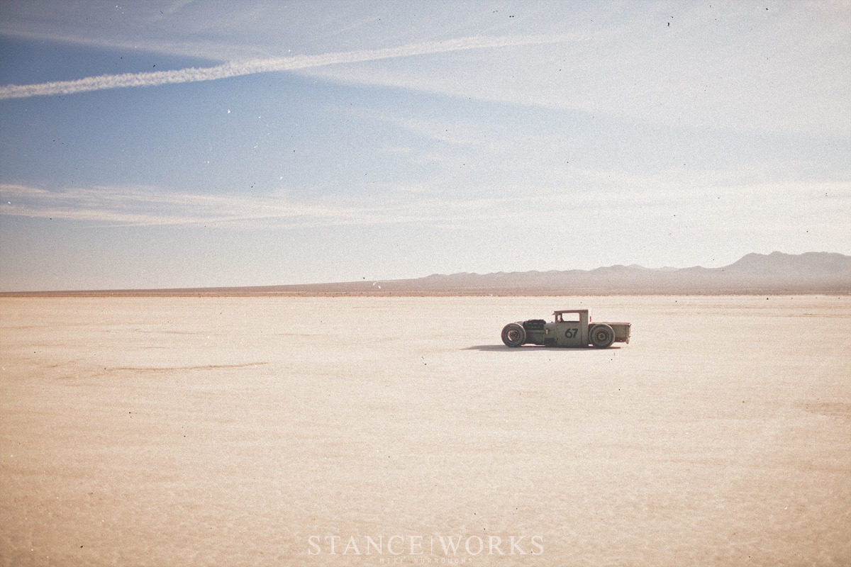 the80sareforever:  My heart and soul on the El Mirage Dry Lake Bed. http://www.stanceworks.com/2013/05/mike-burroughs-ford-hot-rod-bmw-model-a/