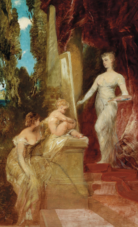 jaded-mandarin:  Hans Makart. Allegory of Painting, 1882.