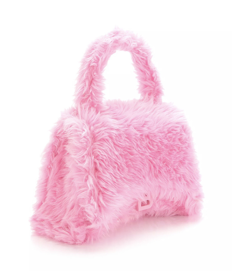 prettyvixenavenue:Balenciaga Pink Hourglass Medium Fluffy Top Handle Bag | Ū,150