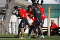 Chilean Soccer Player Force-Stripped By Team Mates. [#Soccer #Nude #Publicnudity