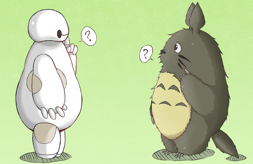 kaworu-tan:  Baymax: ?Totoro: ??Baymax: ???Totoro: ????BAYMAX: ?????????TOTORO: ??????????????