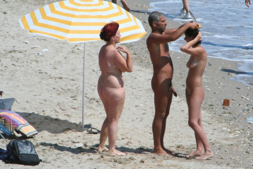 Family nude beach erection