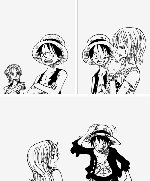 zorobae:Luffy and Nami throughout the years | requested by anon