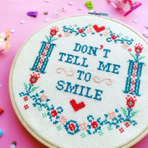 Weekend still not yet come? so &hellip; Don’t tell me to smiles ! . . #crossstitch #crosstitch #cro