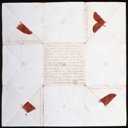 desimonewayland:English Valentine (puzzle) Card 1790, Watercolour, pen and ink.The Postal Museum UK