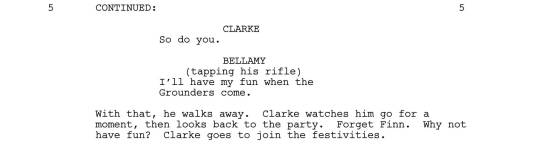 Hey, Wonkru! Welcome back to another Hiatus Wednesday. Let’s start off with our first scene from “Unity Day”, written by Kim Shumway and Kira Snyder. Enjoy!