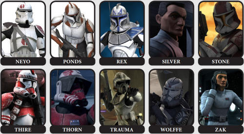 Most of the clone commanders 