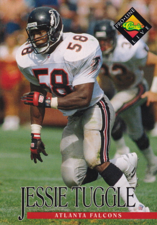 newdesultorybaseball:Random Football Card #402: Jessie Tuggle, linebacker, Atlanta Falcons, 1994, Cl