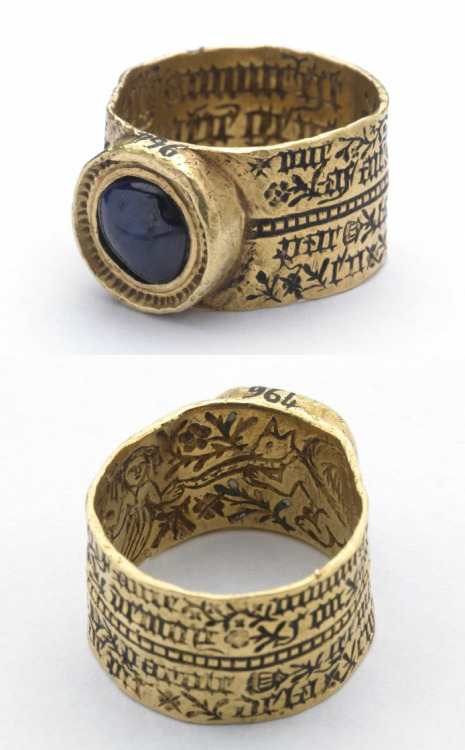 aleyma: Love-ring with play on grammar, made in France or England in the 15th century (source). The 