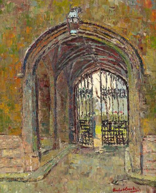 Black Rod&rsquo;s Garden Entrance from Royal Court - Charles Brooker 1971British painter 1924-2001  