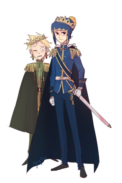 eyugho-art: idk what this is supposed to be, I just wanted to draw Tweek and Craig like royalty.