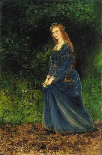 Portrait of the artist’s wife, Theodosia, as Ophelia, 1863, John Atkinson GrimshawMedium: oil,