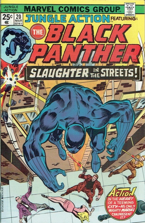 superheroesincolor:Jungle Action Vol 2 #20 (1976) //  Marvel Comics Black Panther (T'Challa) and Mon