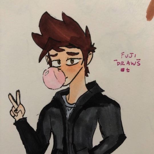 shads I tried to draw peter in pastel colors and a leather jacketthe pants got cutoff sorry please believe me they were pastel blueYour Peter is what I consider to be the definitive Peter Parker, bless you and your amazing bicon you’ve created.sorry