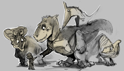 fablepaint:  We’re Back A Dinosaur Story is an awkward film I loved as a kid. Here’s a take on what the characters might look like with more modern sensibilities (and excluding the annoying child love story). 