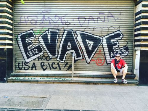 ‘Evade’ in Santiago Chile.Evade was the primary slogan adopted by highschool students for a campaign