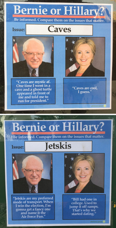 XXX obviousplant:  Bernie or Hillary? Left on photo