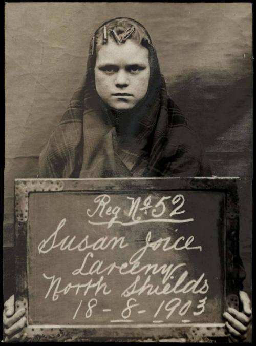 Susan Joice, 16, arrested for stealing money from a gas meter. 1903. Nudes & Noises  